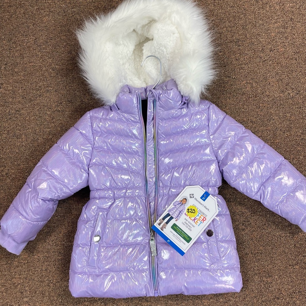 2t members mark iridescent purple puffer jacket